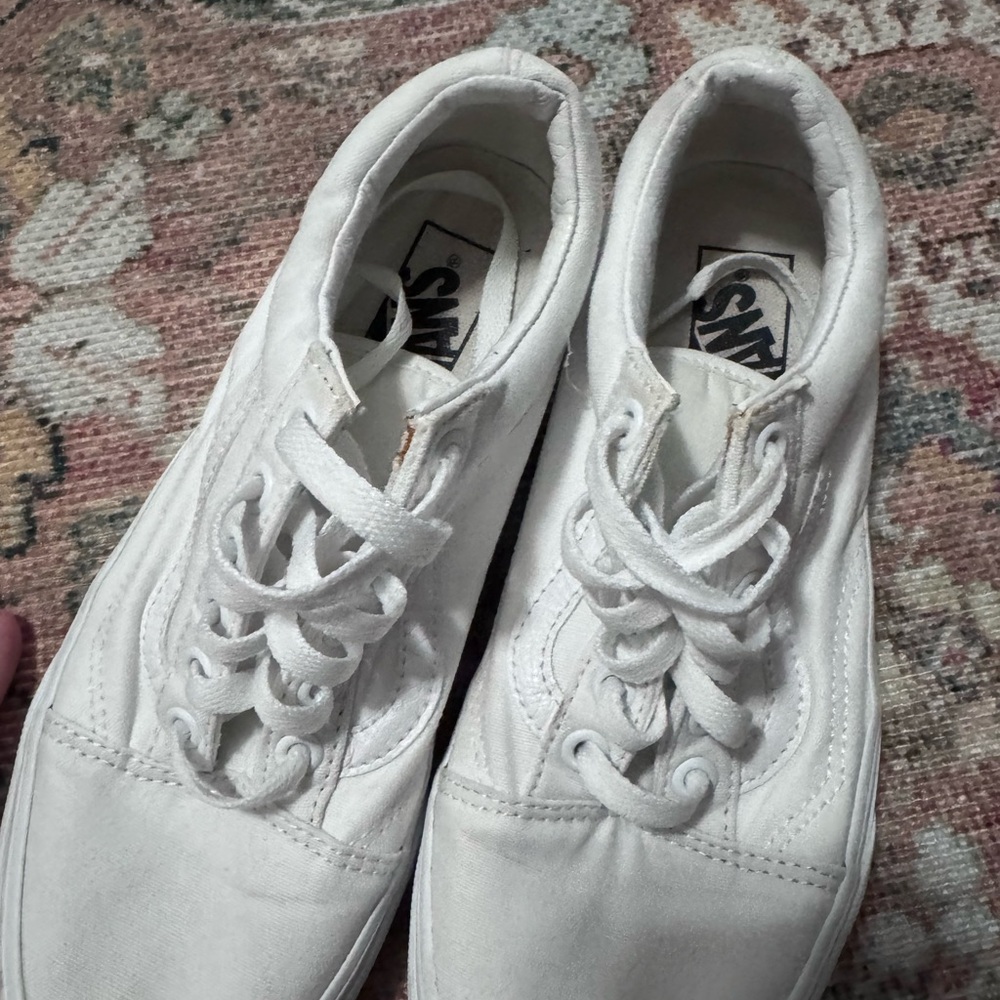 Vans All-White Lace-Up Sneakers